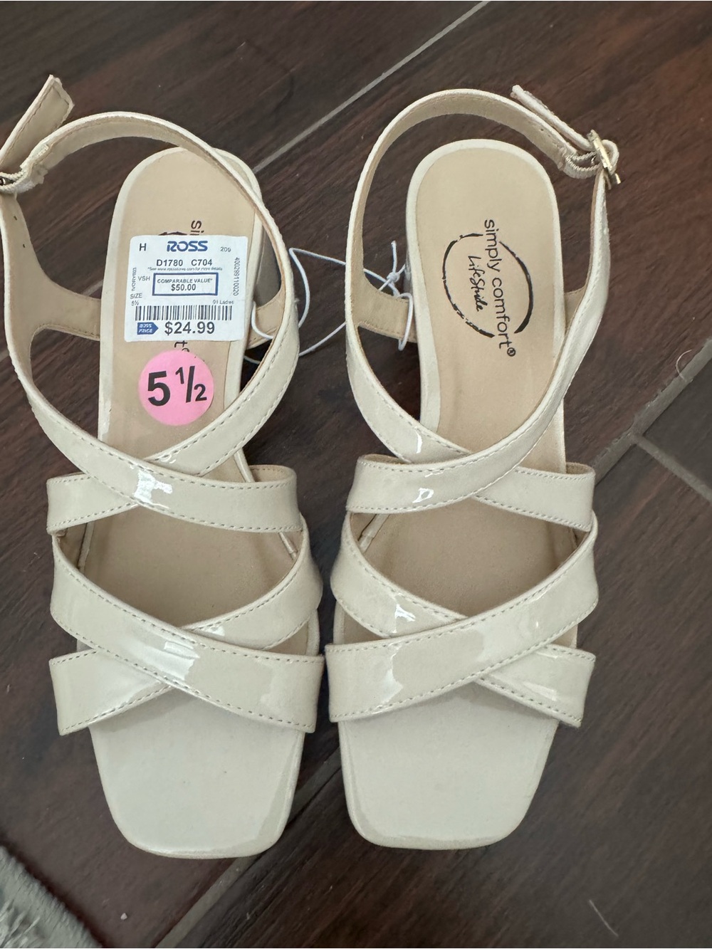 Cream Strappy Slingback Sandals